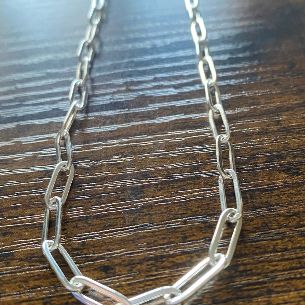 925 Italian Sterling Silver 4mm, 18 inch, Paperclip Chain Necklace